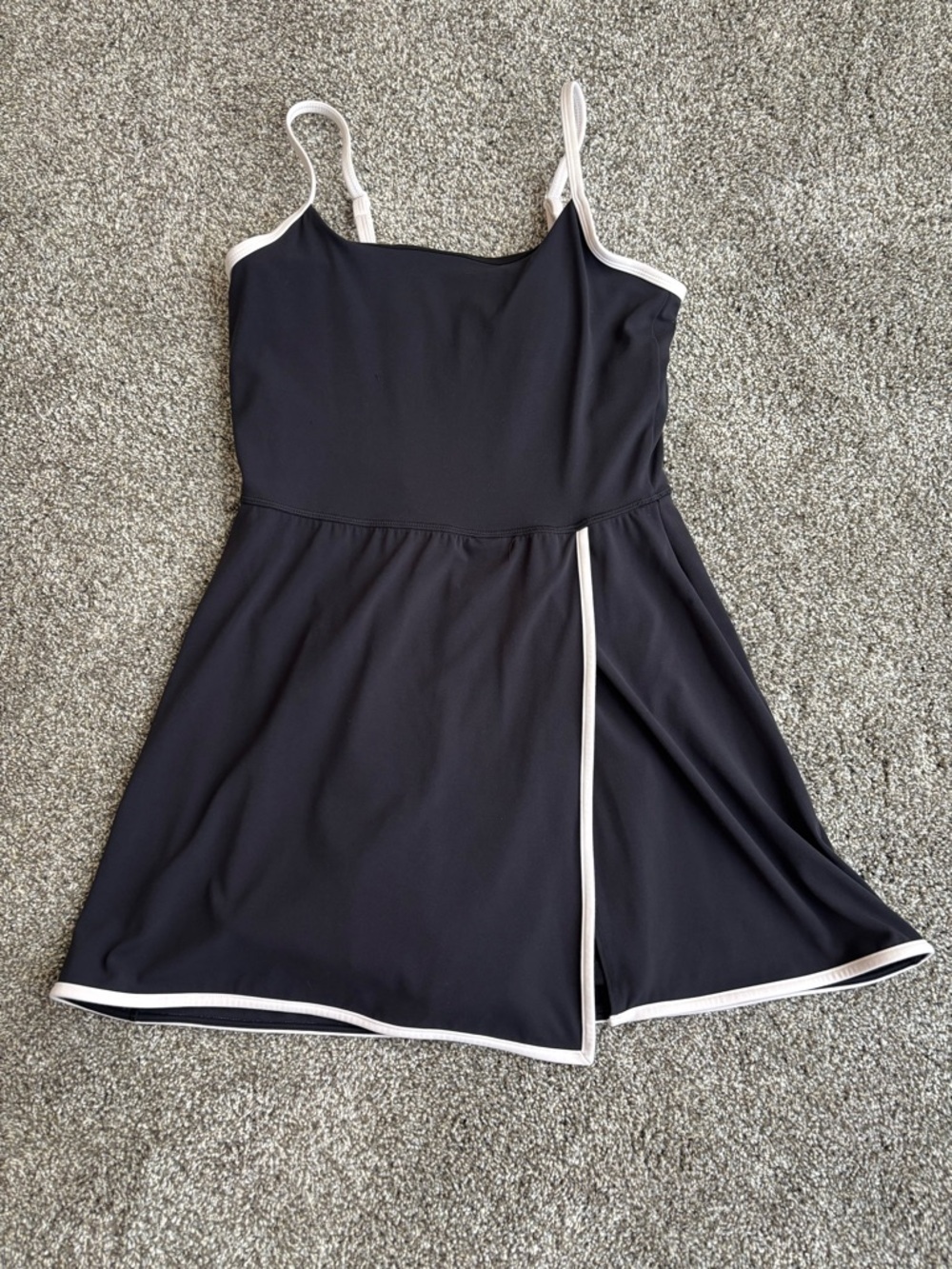 Black A-Line Tennis Dress with White Trim